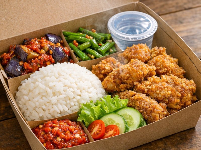 Paket Nasi Box D (ayam geprek krispy)