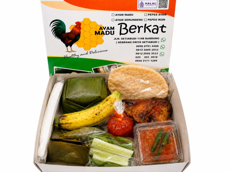 Paket 2 Nasi Timbel Ayam Madu + Pisang