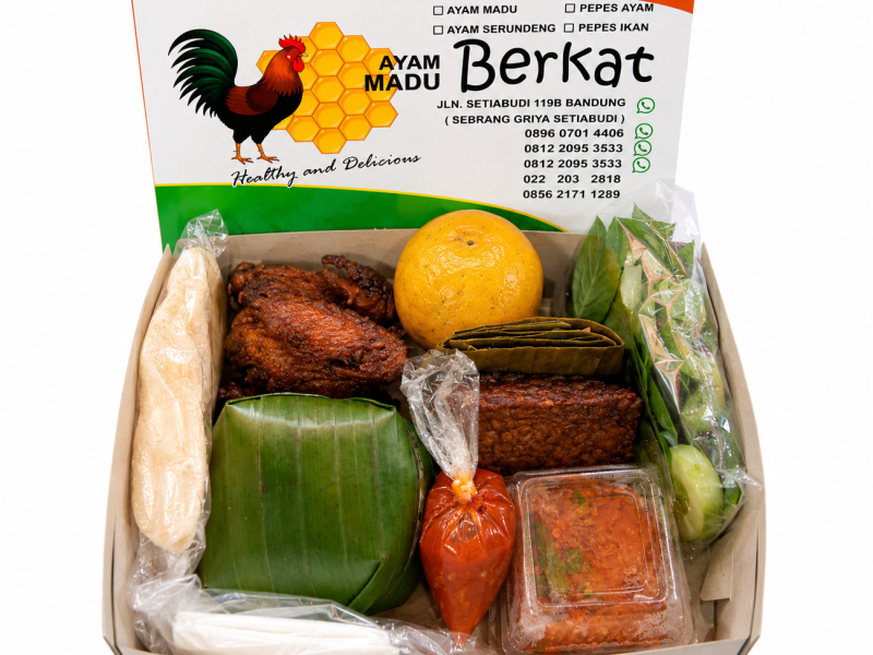 Paket 3 Nasi Timbel Ayam Madu + Jeruk